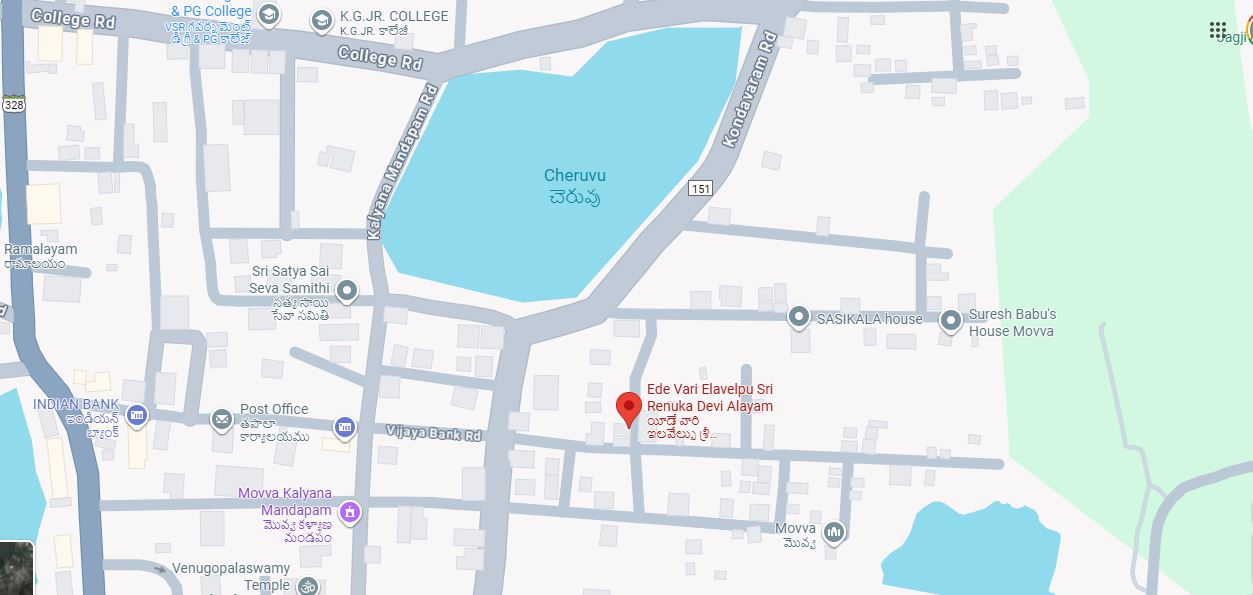 Route Map to Sri Renuka Devi Temple, Movva
